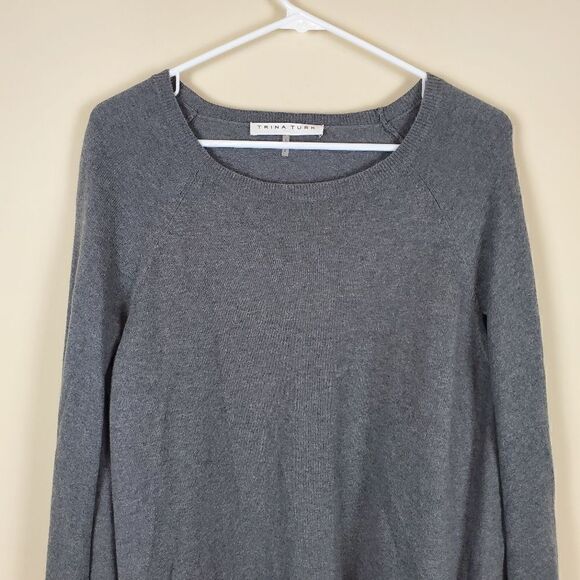 Trina Turk Dark Gray Sweater Capelet Size Large - Picture 2 of 8